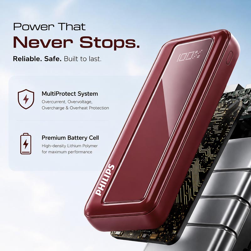 (NEW Redesign) DLP1721NR 20K RED Power Bank - 6